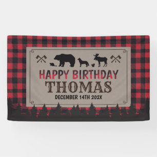 Lumberjack birthday banner
