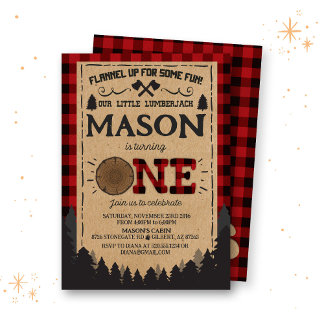 Lumberjack Birthday Invitation