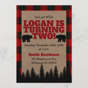 Lumberjack Birthday Invitation - Adventure