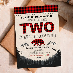 Lumberjack Birthday Invitation Woodland Birthday