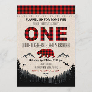 Lumberjack Birthday Invitation Woodland Birthday
