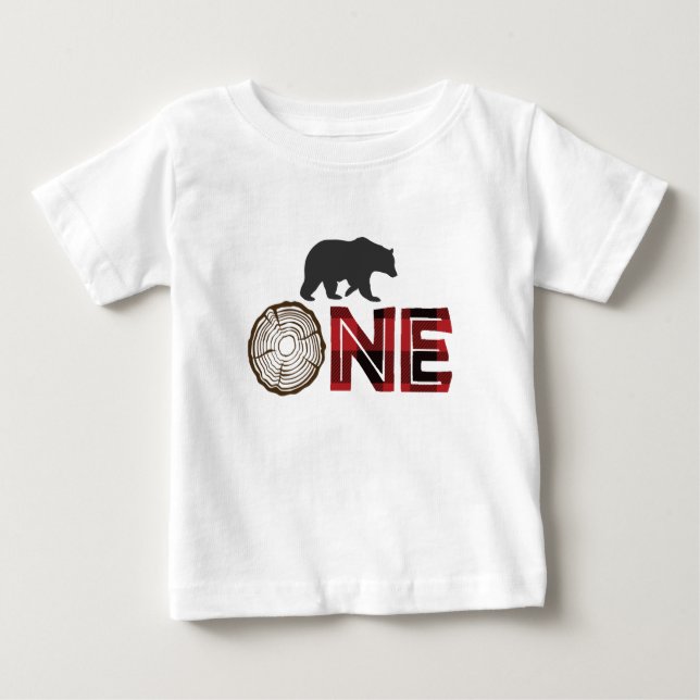 Lumberjack Birthday ONE Shirt - Bear (Front)