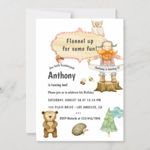 Lumberjack Birthday Party Magnetic Invitation