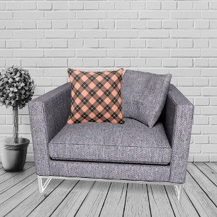 Lumberjack Black Coral PInk Plaid Cushion