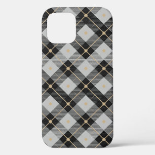 Lumberjack Black Grey Plaid Pattern iPhone 12 Pro Case