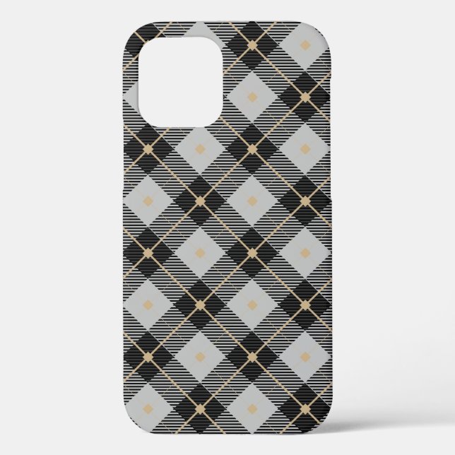 Lumberjack Black Grey Plaid Pattern Case-Mate iPhone Case (Back)