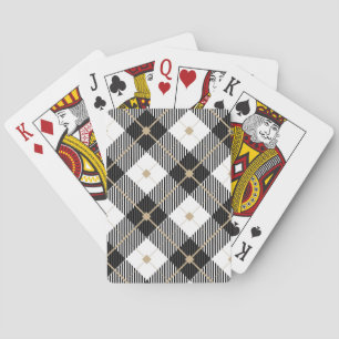 Lumberjack Black  White Plaid Pattern Playing Cards