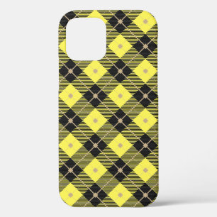 Lumberjack Black Yellow  Plaid Pattern iPhone 12 Pro Case
