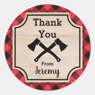 Lumberjack Boy Birthday Party Favour Sticker