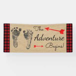 Lumberjack Buffalo Plaid Baby Shower Banner