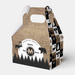 Lumberjack Camping Adventure Rustic Baby Shower Favour Box