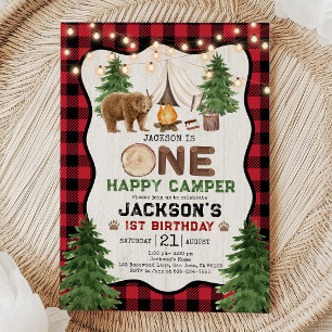 Lumberjack Camping Birthday Invitation