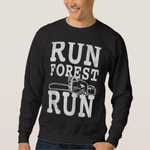 Lumberjack Chainsaw Run Forest Run Raglan Basebal Sweatshirt