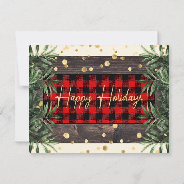 Lumberjack Chic Flat Holiday Card (Front)