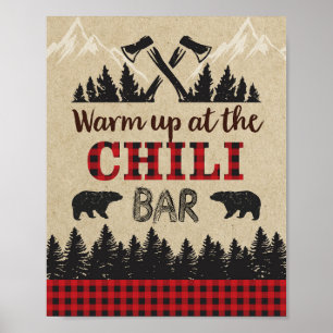 Lumberjack Chilli Bar Sign, Birthday Party, Warm U Poster