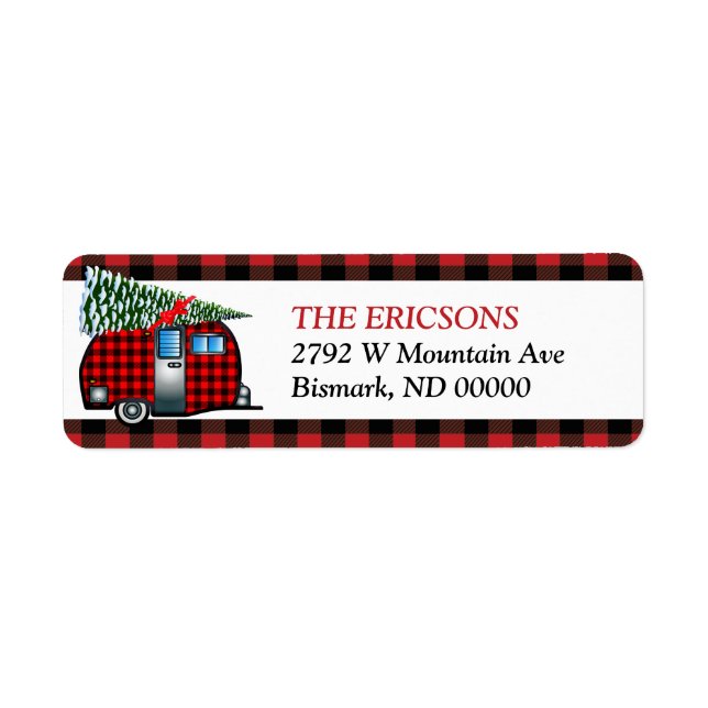 Lumberjack Christmas Camper Return Address Return Address Label (Front)