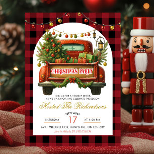 Lumberjack Christmas Truck Holiday Party Invitation