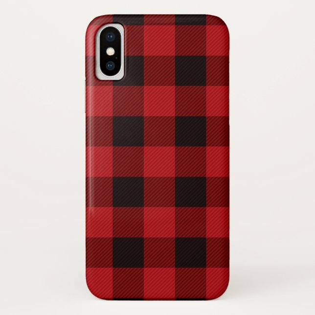 Lumberjack Country Christmas Red buffalo plaid Case-Mate iPhone Case (Back)