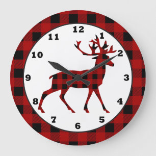Lumberjack Country deer home decor clock