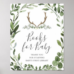 Lumberjack Deer Baby Shower Books For Baby Sign