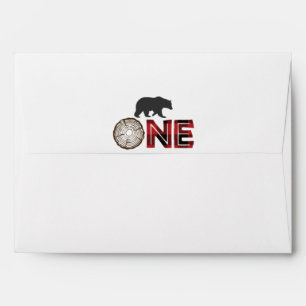 Lumberjack First Birthday Envelopes - Bear