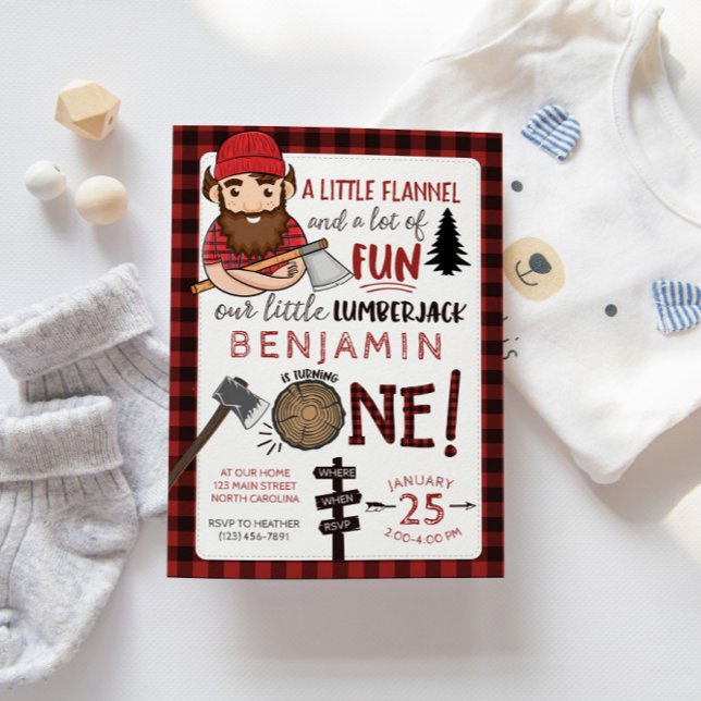Lumberjack First Birthday Invitation, 1st Invite (Creator Uploaded)