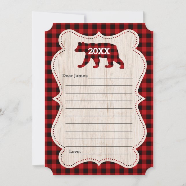 Lumberjack First Birthday Time Capsule Guestbook Invitation (Front)