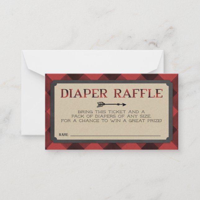 Lumberjack Flannel Boy Diaper Raffle Card (Front)