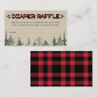 Lumberjack Flannel Diaper Raffle Card Insert