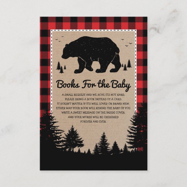 Lumberjack Forest Bear Books for Baby Enclosure Card (Front)