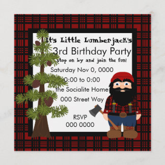 Lumberjack Gnome Invitation