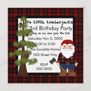 Lumberjack Gnome Invitation