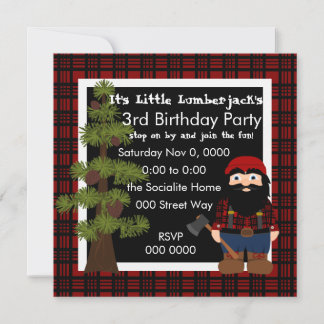 Lumberjack Gnome Invitation