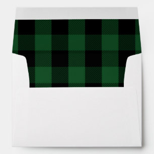 Lumberjack Green Plaid Buffalo Check Rustic 5X7 Envelope