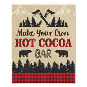 Lumberjack Hot Cocoa Bar Sign   8x10 Print