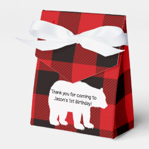 Lumberjack Little Bear Party Favour Bag Box