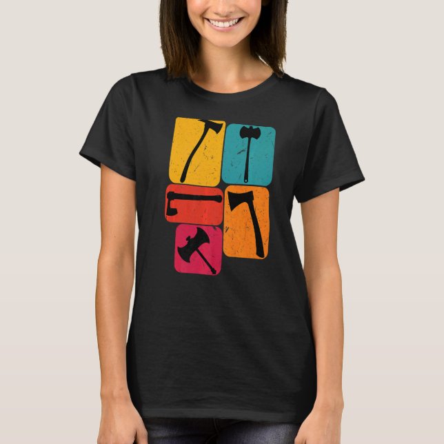 Lumberjack Logger axe Retro T-Shirt (Front)