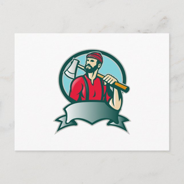 Lumberjack Logger Forester Woodcutter Postcard (Front)
