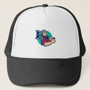 Lumberjack Logger With Axe Retro Trucker Hat