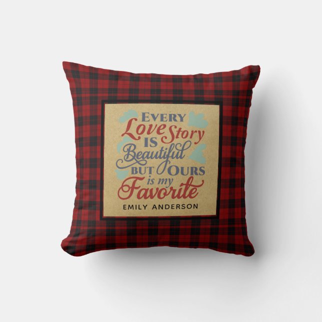Lumberjack Love Anniversary Gift QUOTE Personalise Cushion (Front)