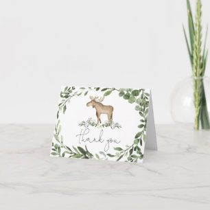 Lumberjack Moose Baby Shower Thank You Card