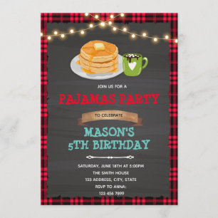 Lumberjack pancakes and pyjamas Invitation