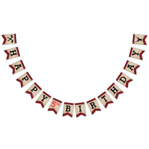 Lumberjack Party Happy Birthday Bunting Banner