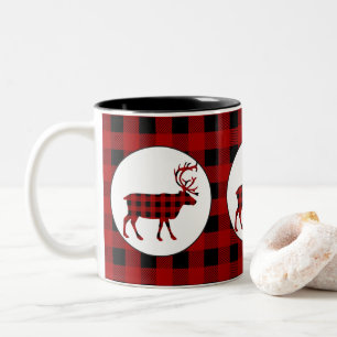 Lumberjack pattern Country moose coffee mug