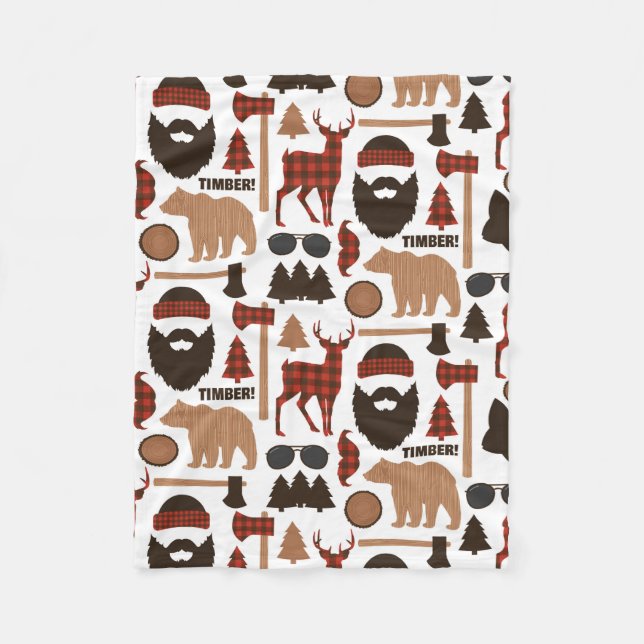 Lumberjack Pattern Fleece Blanket (Front)