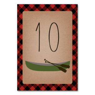 Lumberjack Plaid Canoe + Arrows Table Number