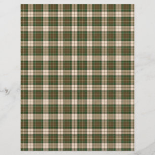 Lumberjack Plaid Green Brown Beige Craft Paper