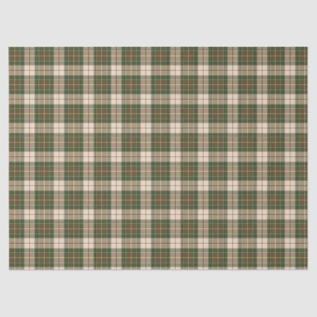 Lumberjack Plaid Green Brown Beige Tissue Paper (Front)