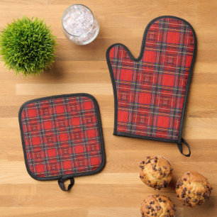 Lumberjack - Plaid Pattern 1 Oven Mitt & Pot Holder Set