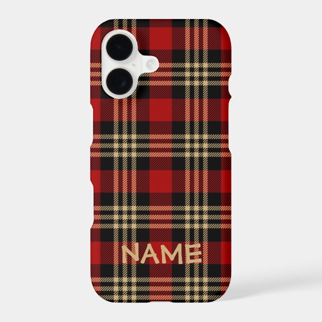 Lumberjack Plaid Pattern Custom Name Case-Mate iPh (Back)
